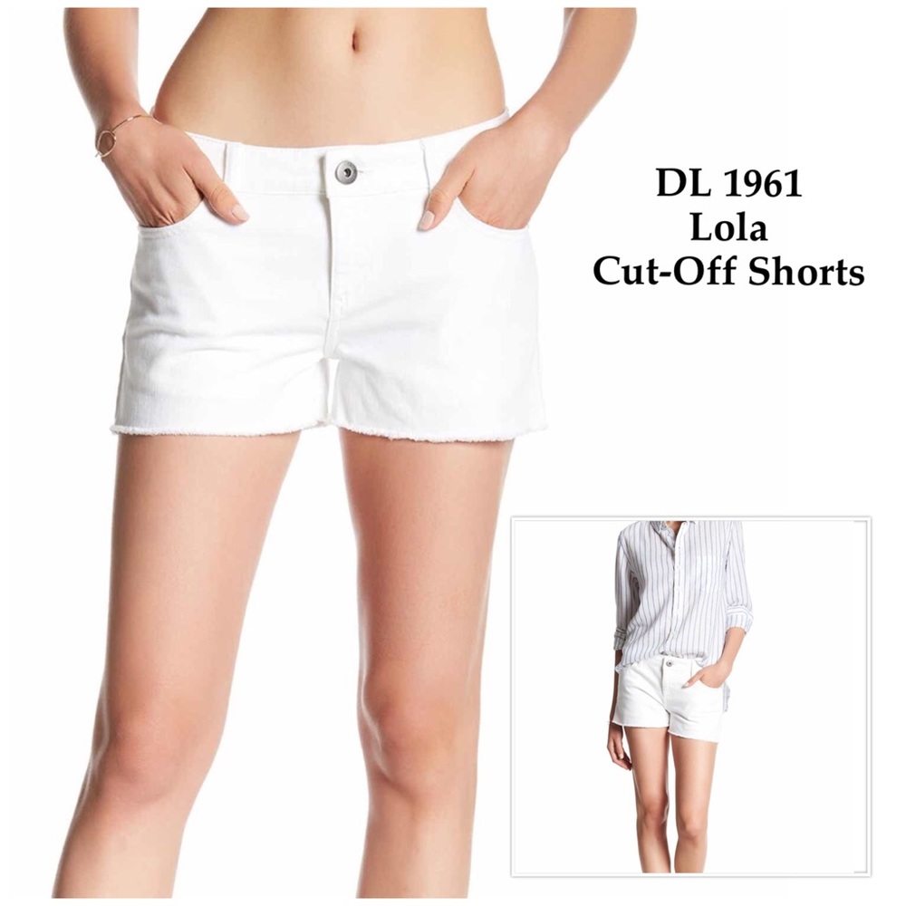 DL1961 Lola White Denim Cut-Off Shorts NWT Size 30
